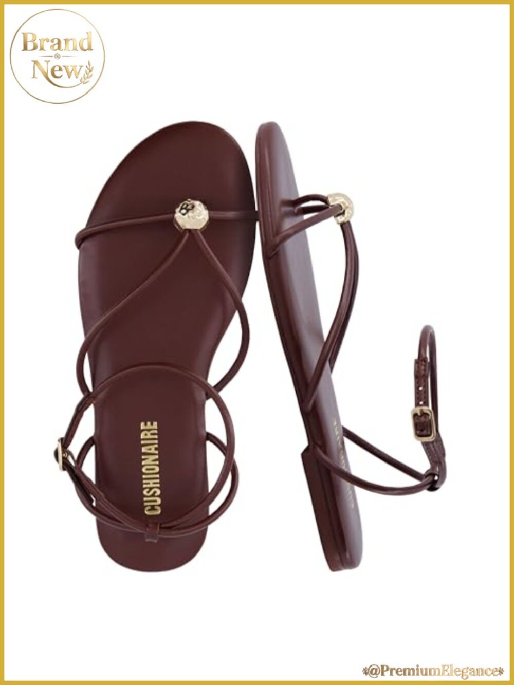 Strappy Flat Sandals Faux Leather Toe Ring Adjustable Buckle Ankle Strap